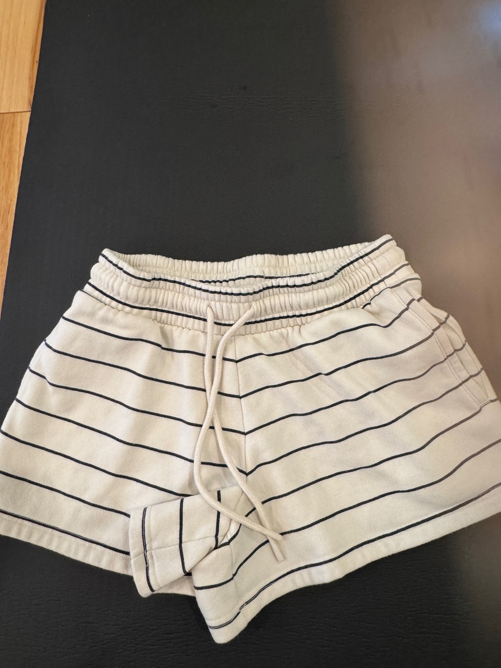 Universal Thread Women's White Shorts with Navy Stripes